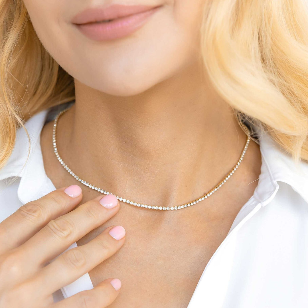 DIAMOND TENNIS CHOKER NECKLACE | Minimalist Everyday Jewelry
