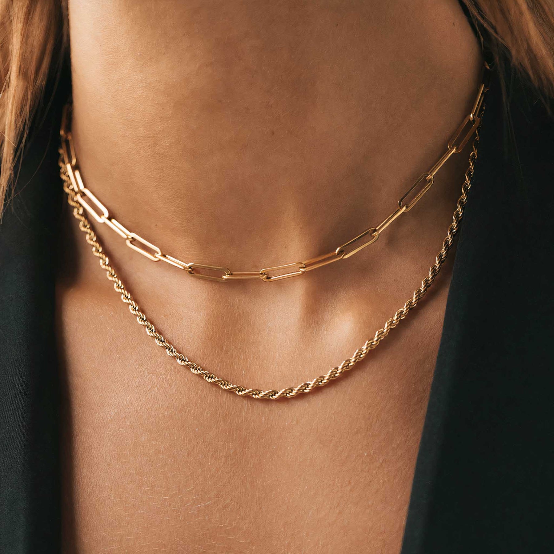 PAPERCLIP AND ROPE CHAINSET | Minimalist Everyday Jewelry